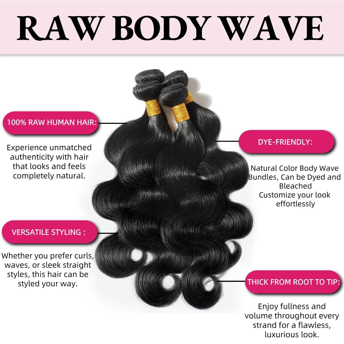 Miminis 12A Human Hair Bundles natural black colour