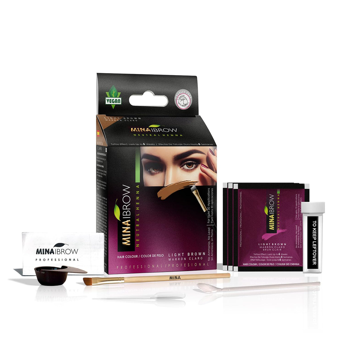 MinaiBrow Henna Tint Kit application process