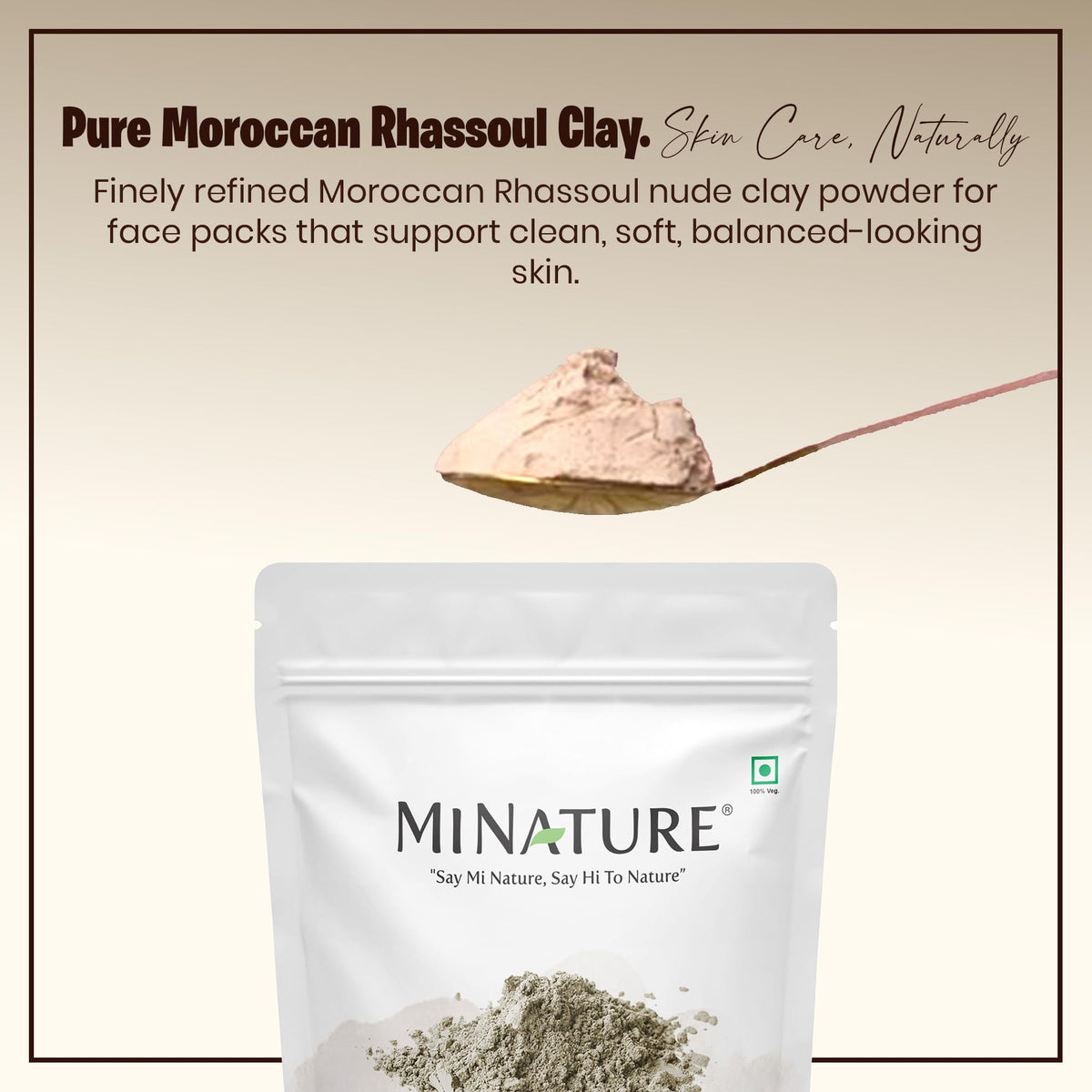 minature Moroccan Rhassoul Nude Clay Powder packaging