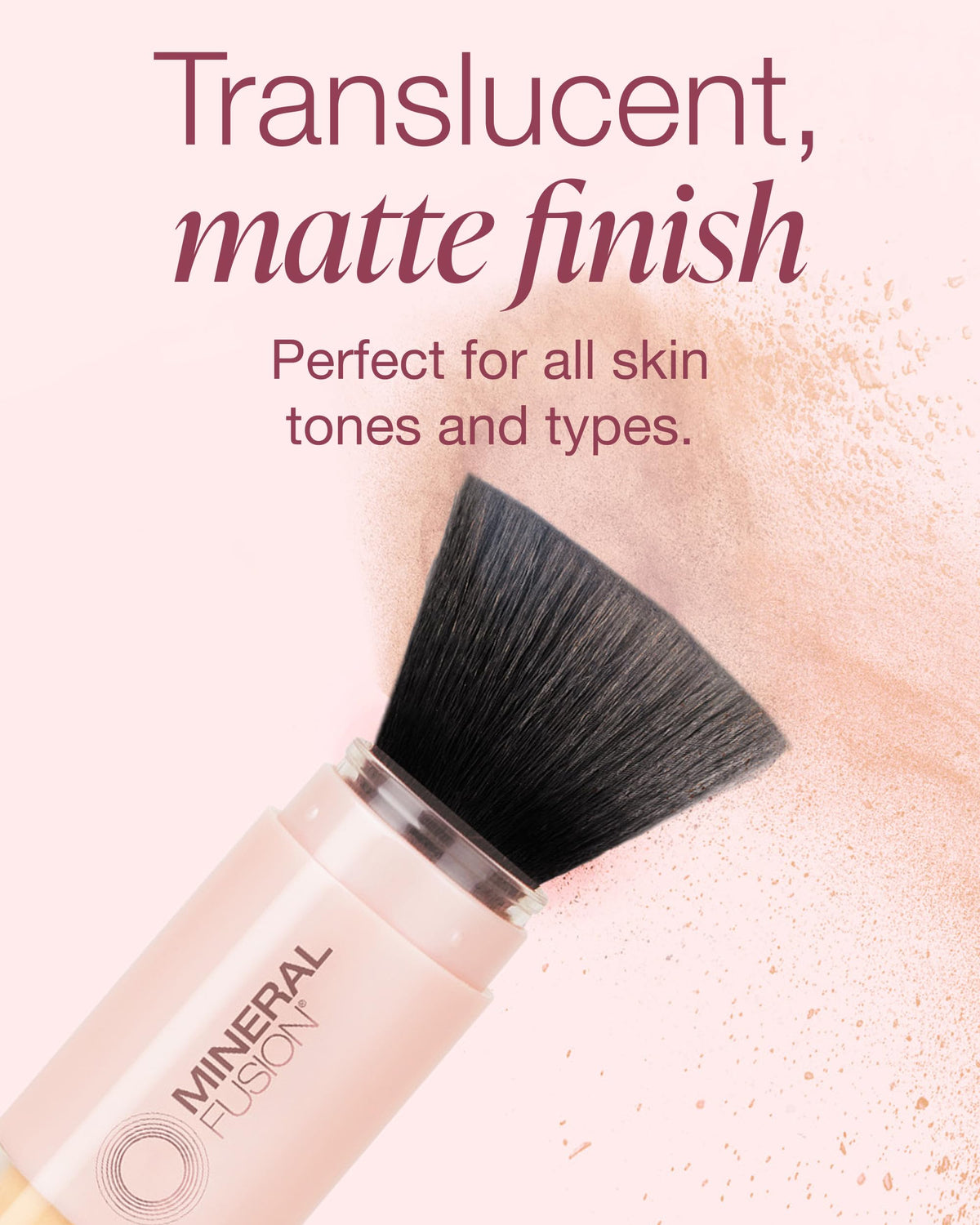 Mineral Fusion Brush-On Powder Sunscreen in use on face