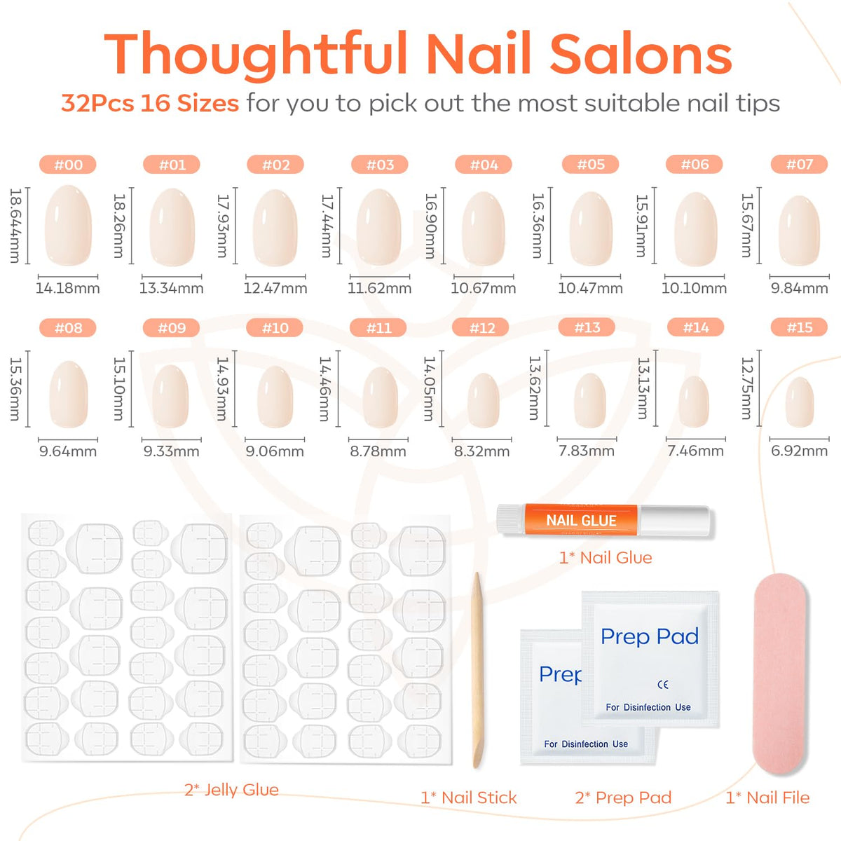 Mini nail file and cuticle stick included in the kit