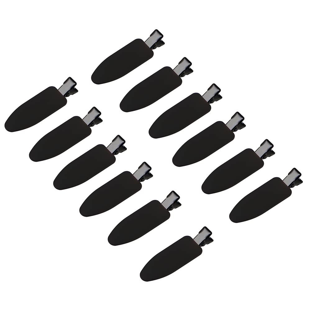 minihope 12 pieces No Bend Hair Clips in black with silicone sleeves