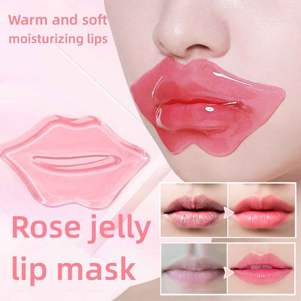 Miniling eye and lip masks in a relaxing setting