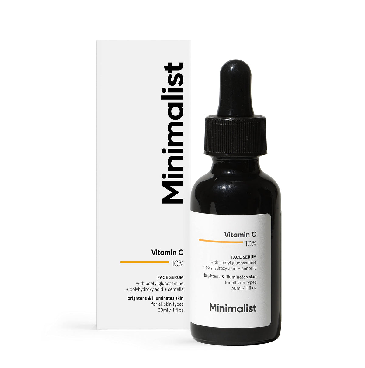Minimalist 10% Vitamin C Serum front view, 30ml bottle