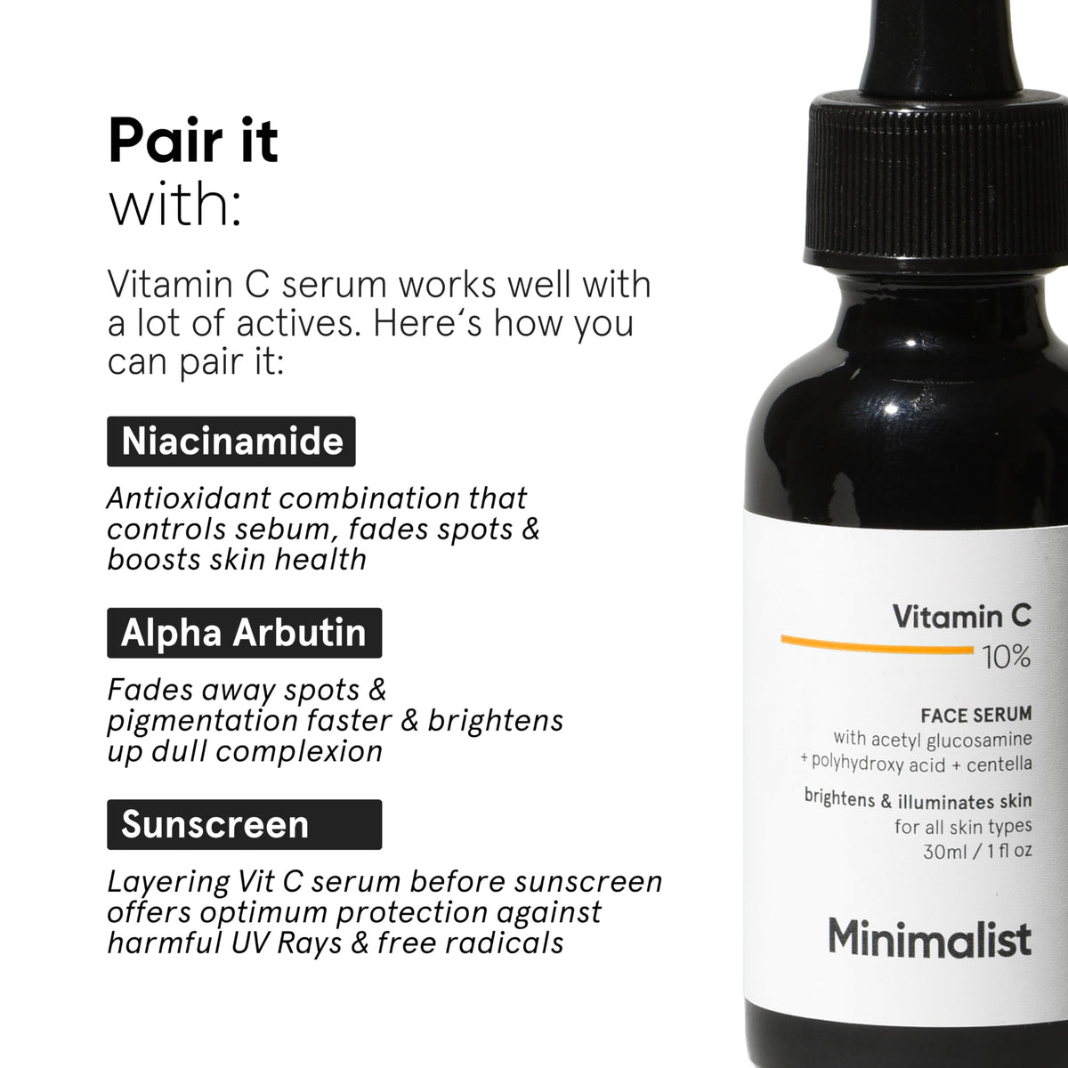 Minimalist Vitamin C Serum in a bathroom setting