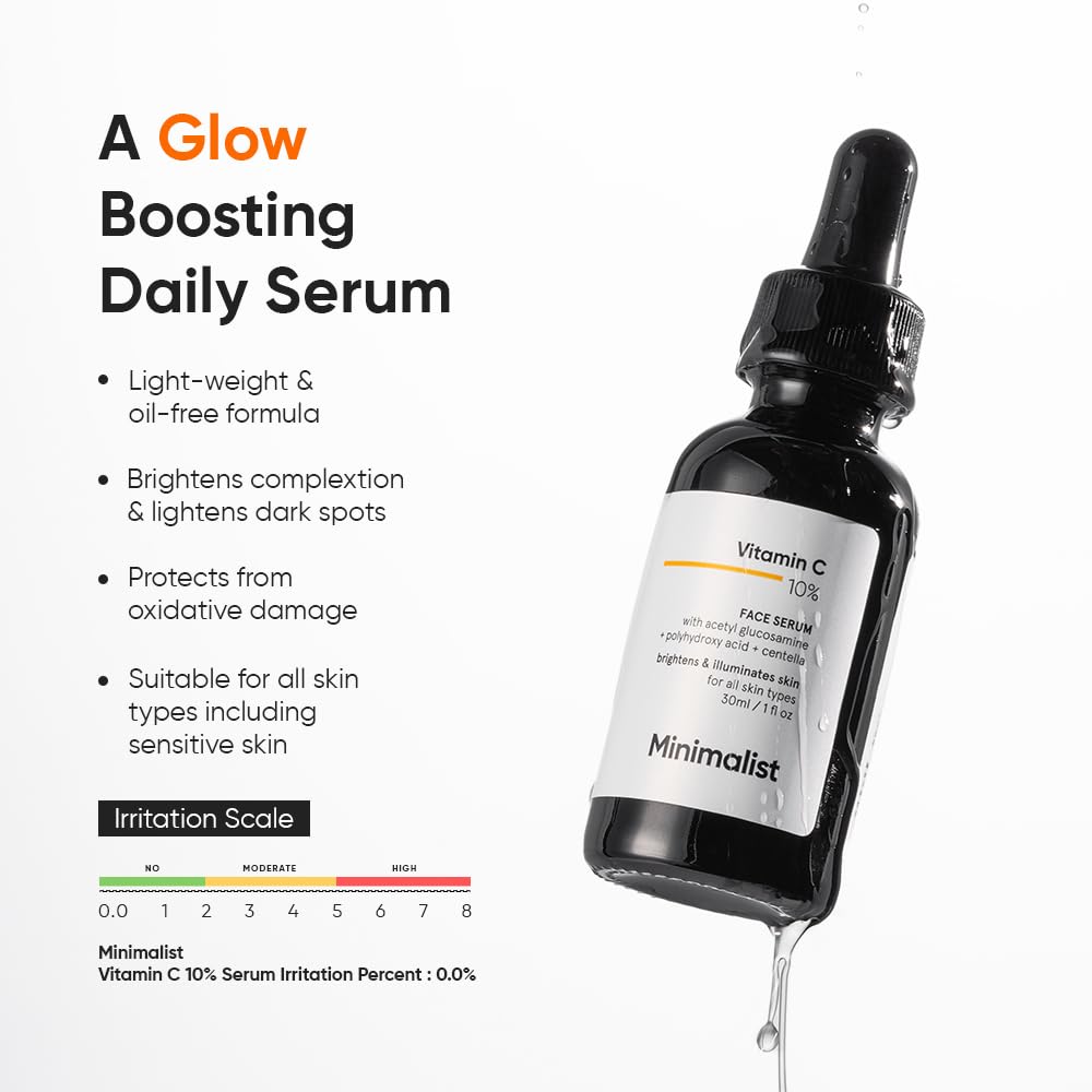 Minimalist Vitamin C Serum packaging with ingredients list