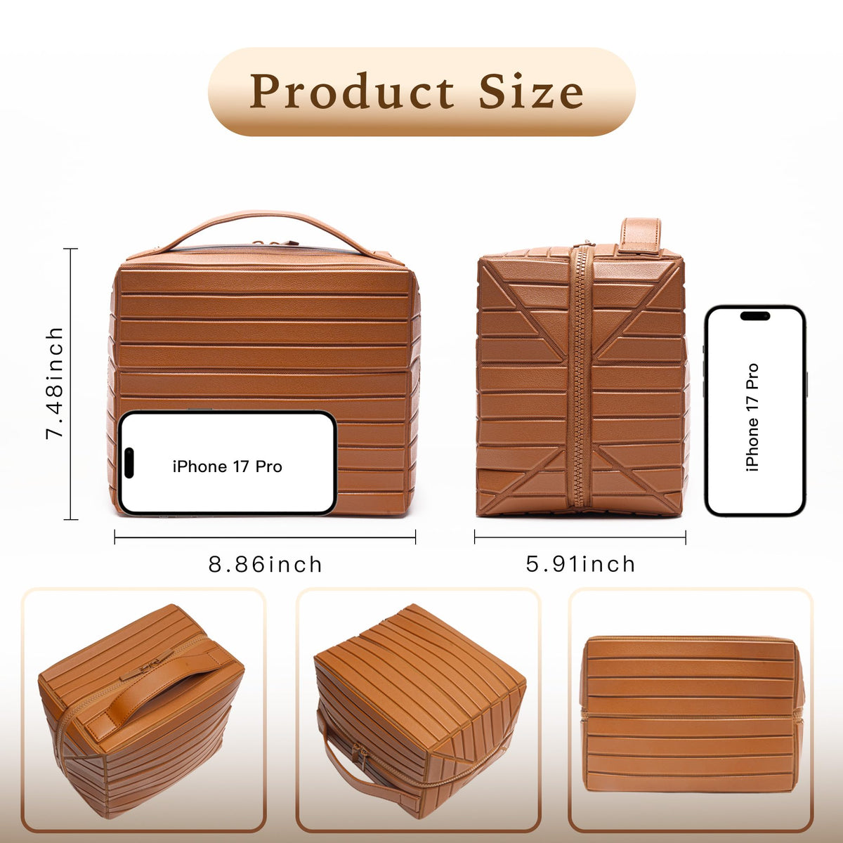 Minoisome Travel Makeup Bag folded down for easy access