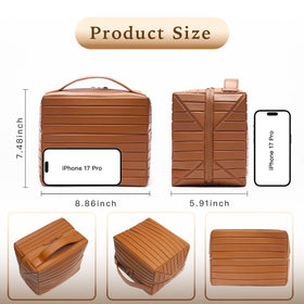 Minoisome Travel Makeup Bag folded down for easy access