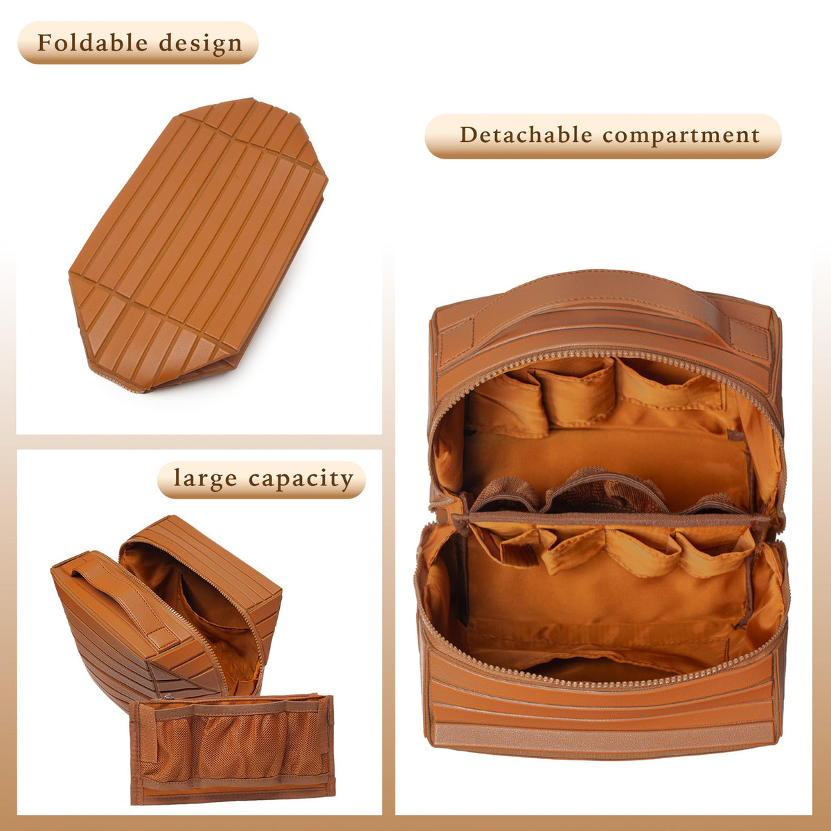 Minoisome Travel Makeup Bag with cosmetics inside