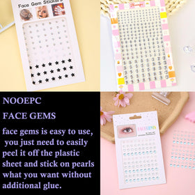 Mint green tweezers included with nooepc Face Gems