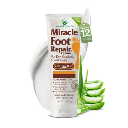 Miracle of Aloe Foot Repair Cream 1 Oz front view with packaging