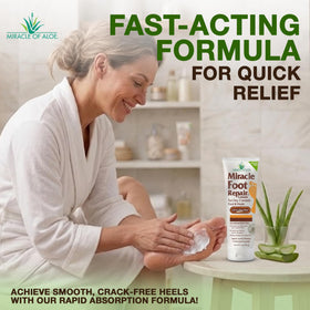 Miracle of Aloe Foot Repair Cream 1 Oz with fresh mint leaves