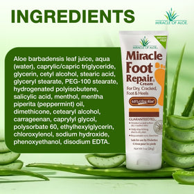 Miracle of Aloe Foot Repair Cream 3 Pack on a bathroom shelf