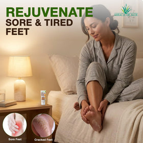 Miracle of Aloe Foot Repair Cream application on feet
