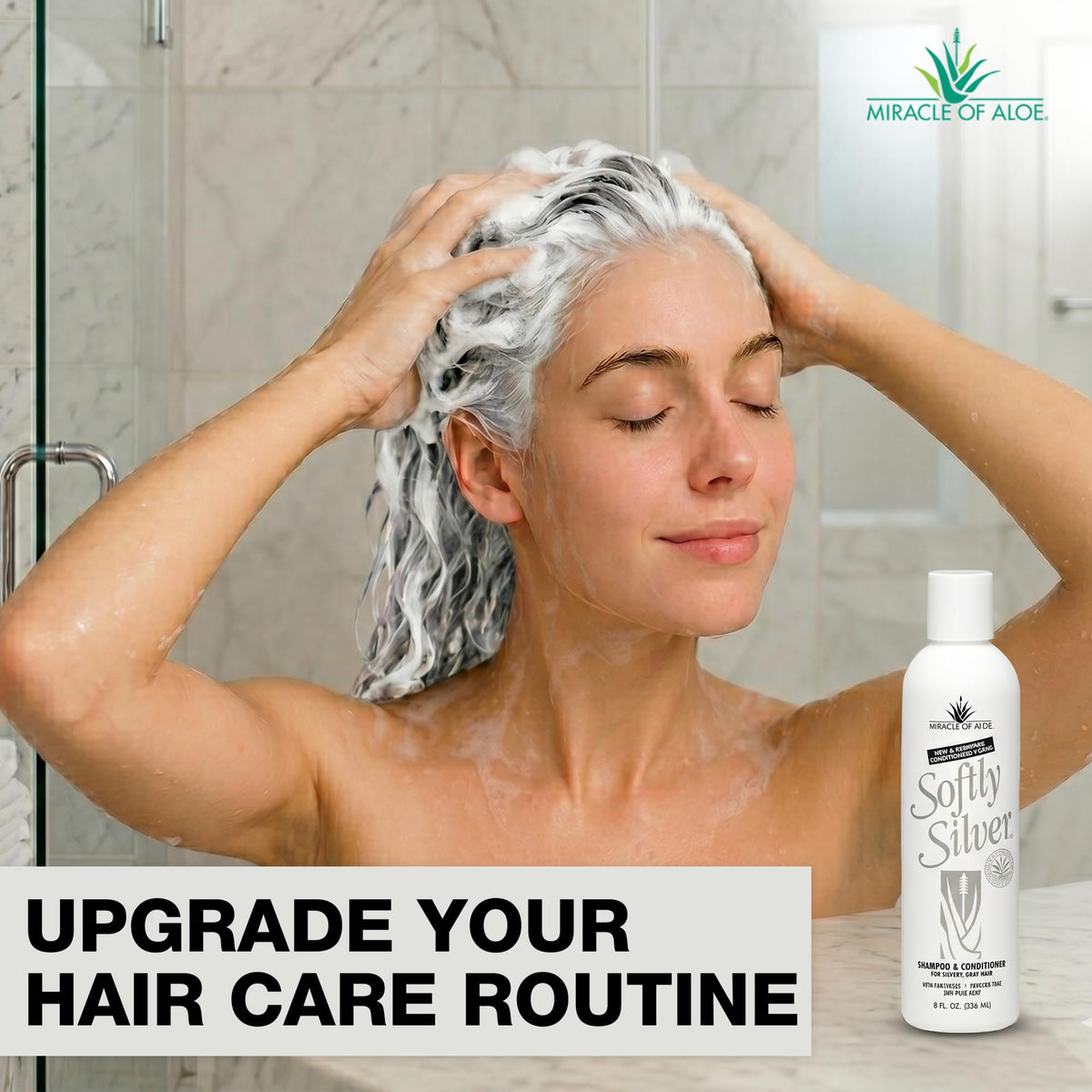 Miracle of Aloe Softly Silver Shampoo showing texture