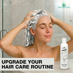 Miracle of Aloe Softly Silver Shampoo showing texture