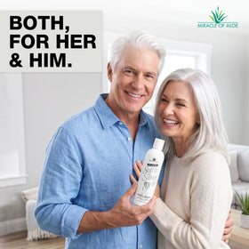 Miracle of Aloe Softly Silver Shampoo with aloe vera leaves