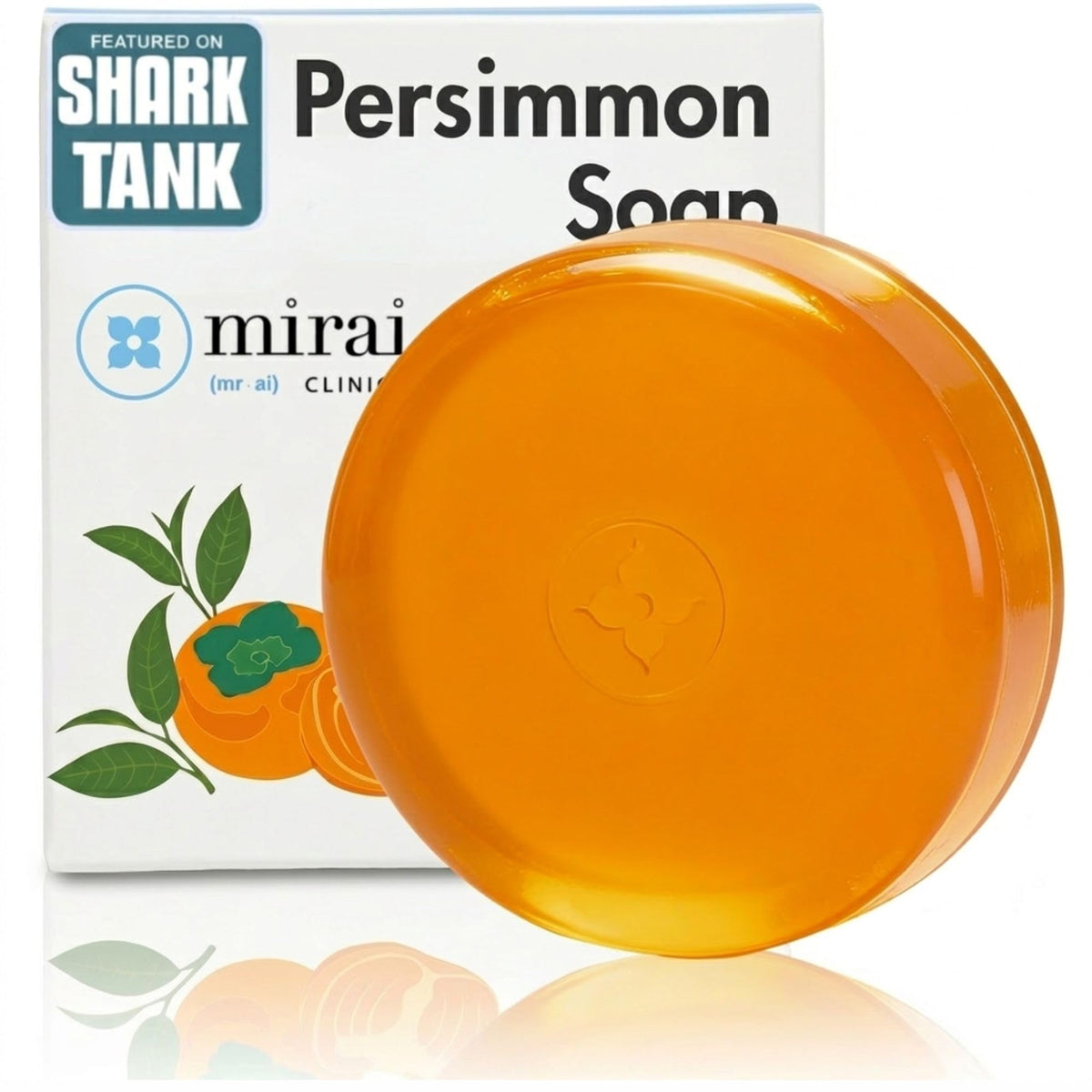 Mirai Persimmon Soap front view with packaging