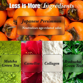 Mirai Persimmon Soap with green tea leaves