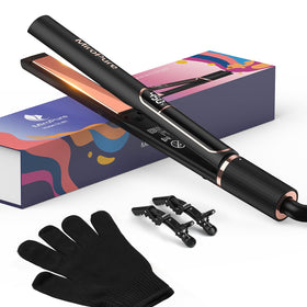MiroPure Flat Iron Hair Straightener front view with titanium plates