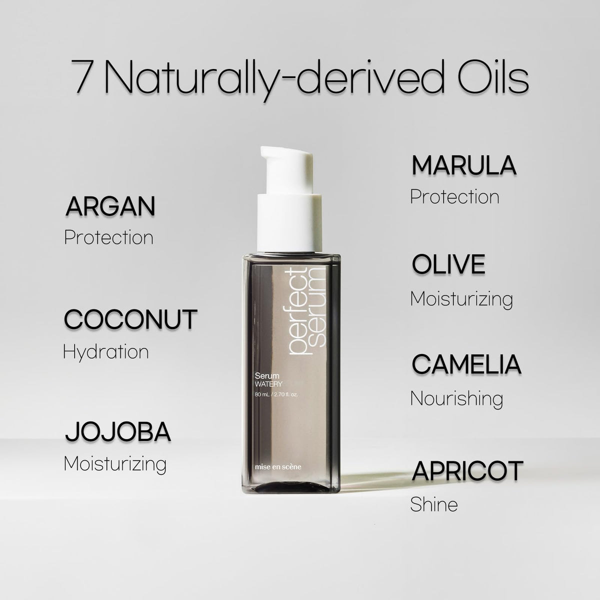 Mise En Scene Perfect Serum Watery Hair Oil application on hair