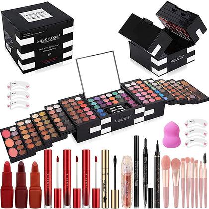 MISS ROSE M 148 Colours Makeup Palette front view with vibrant shades