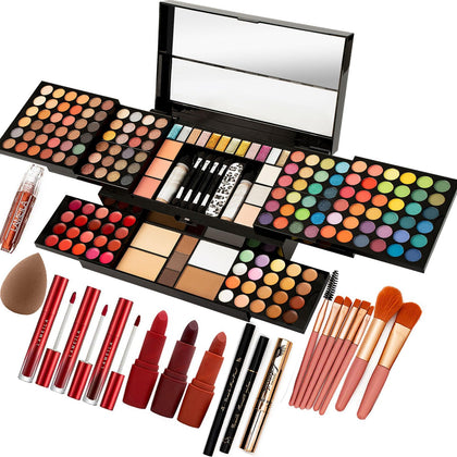 MISS ROSE M 187 Colours Professional Makeup Palette front view with vibrant shades