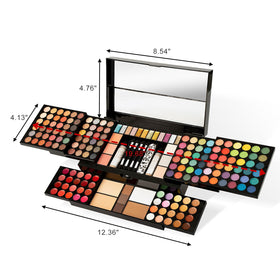 MISS ROSE M makeup palette open showing lipsticks and eye shadows