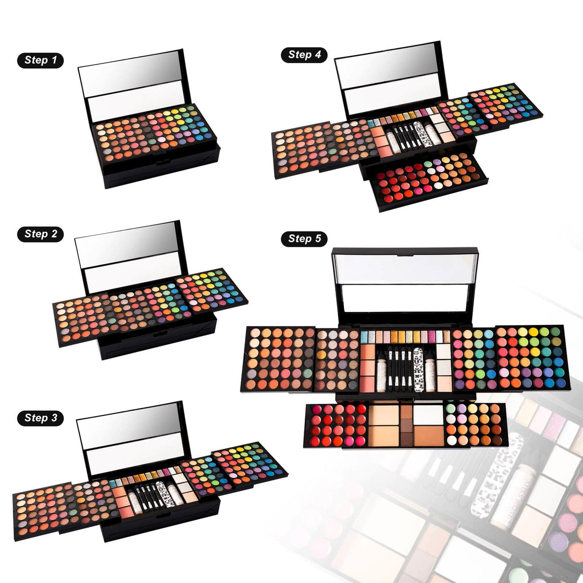 MISS ROSE M makeup set with cosmetic sponge and eyebrow stickers
