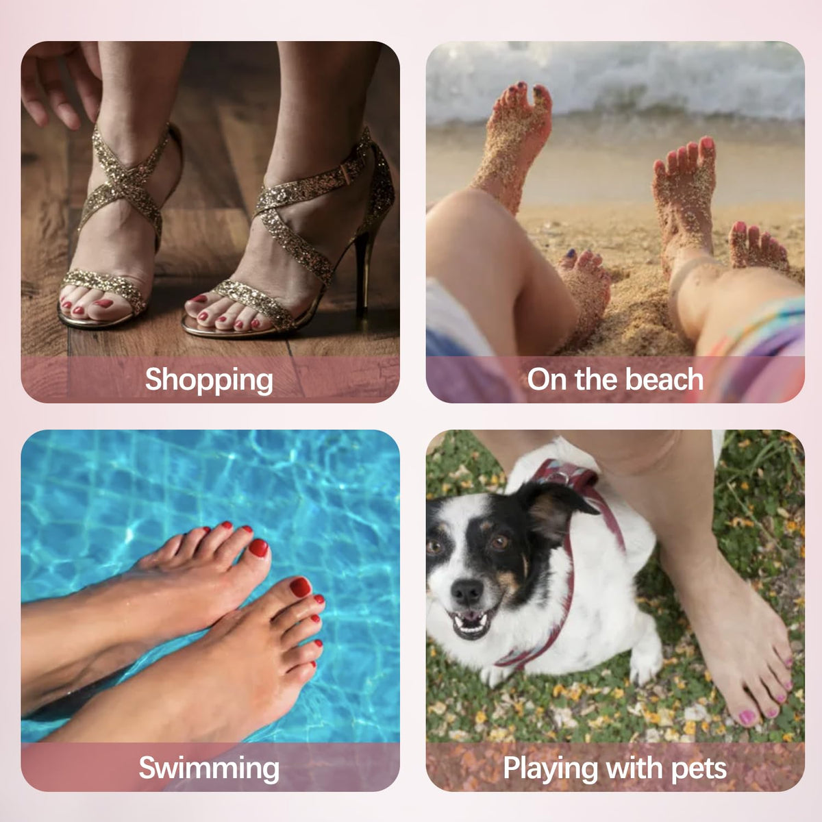 Misssix Press on Toenails in a lifestyle setting