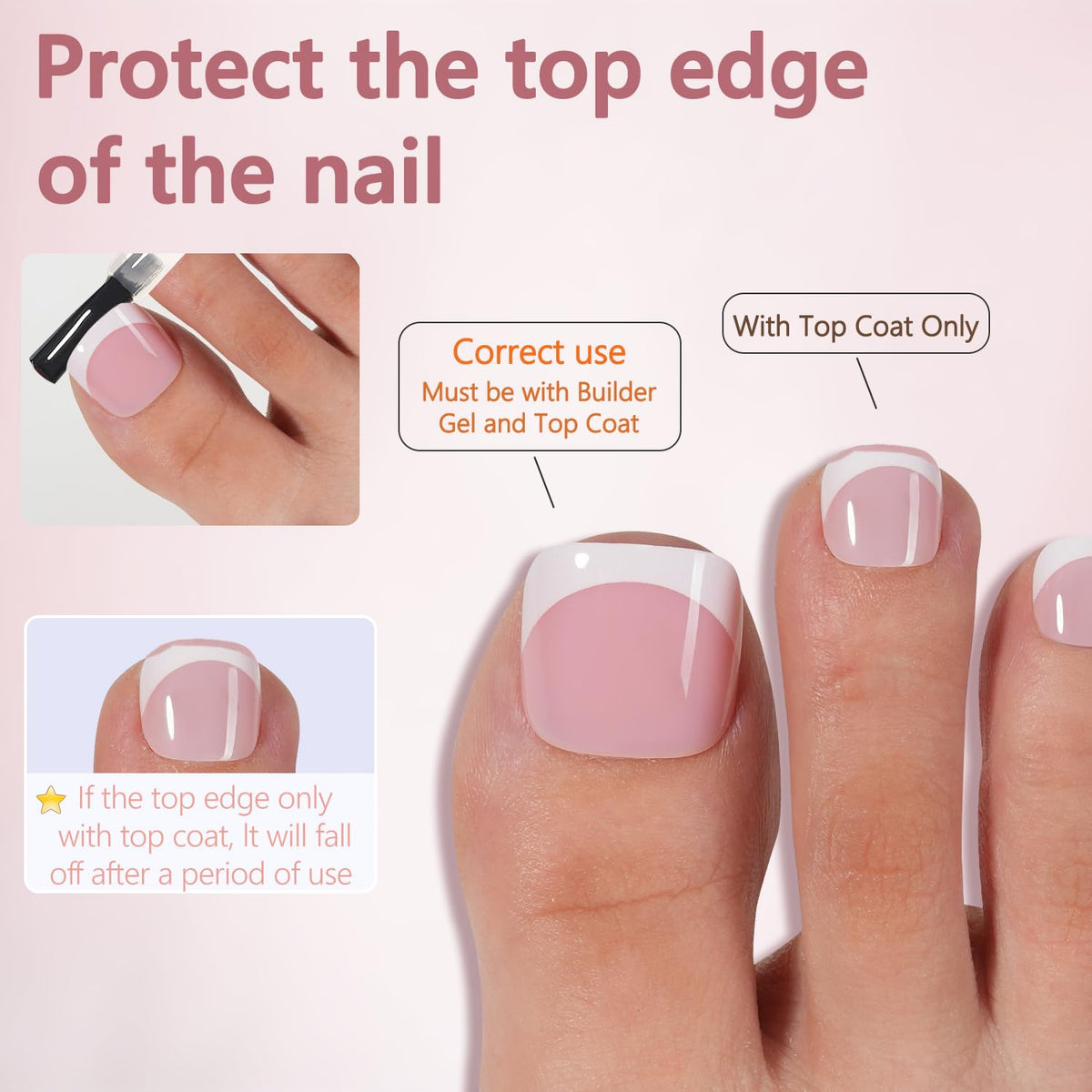 Misssix Press on Toenails with nail glue and accessories
