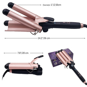 Mistcado 3 Barrel Curling Iron foldable design for travel