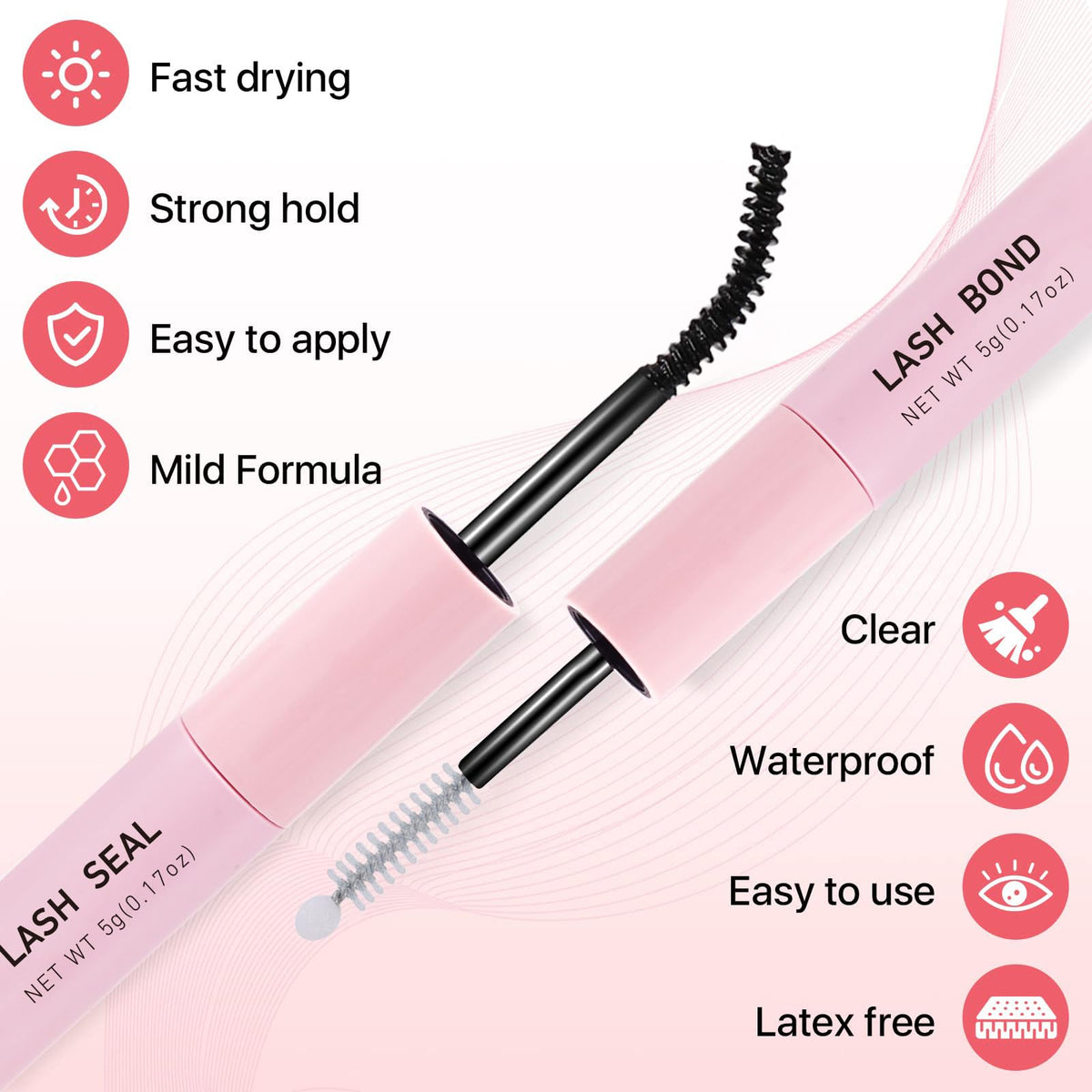 Miuffue Eyelash Glue 18g application on lashes