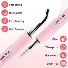 Miuffue Eyelash Glue 18g application on lashes