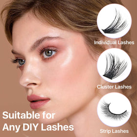 Miuffue Eyelash Glue 18g lifestyle scene with makeup