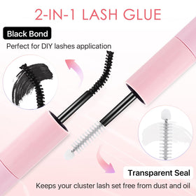 Miuffue Eyelash Glue 18g side view showing packaging