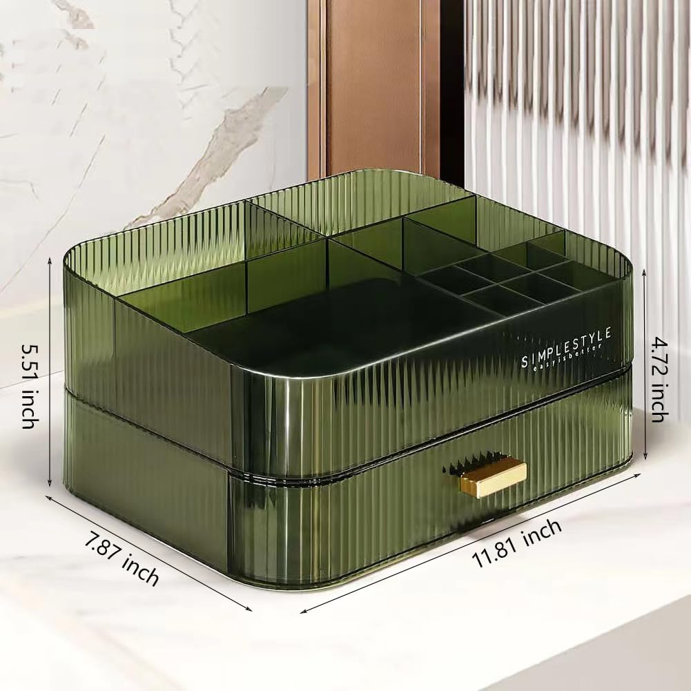 MIUOPUR Makeup Organizer filled with various cosmetics