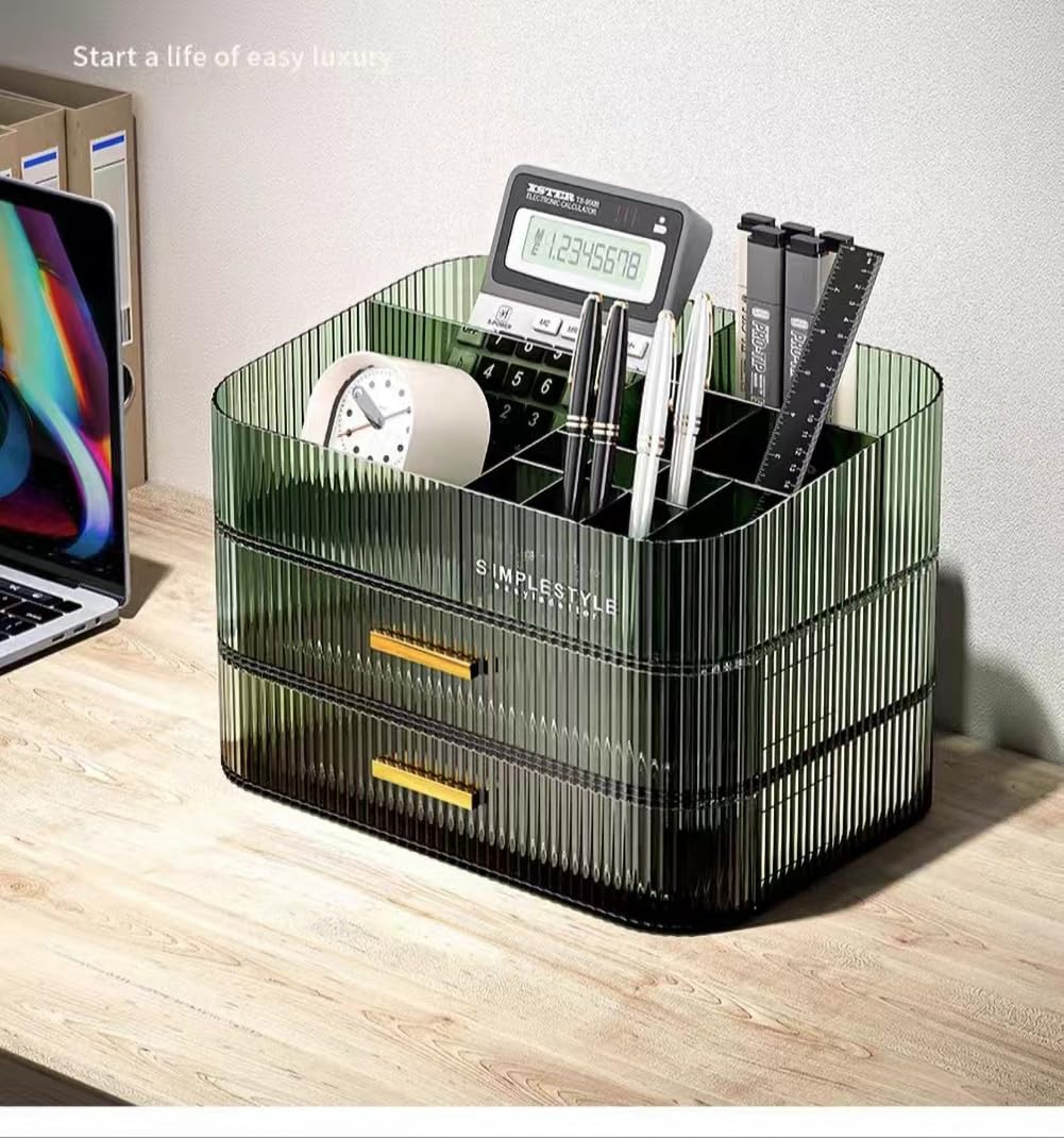 MIUOPUR Makeup Organizer on a vanity table with beauty products