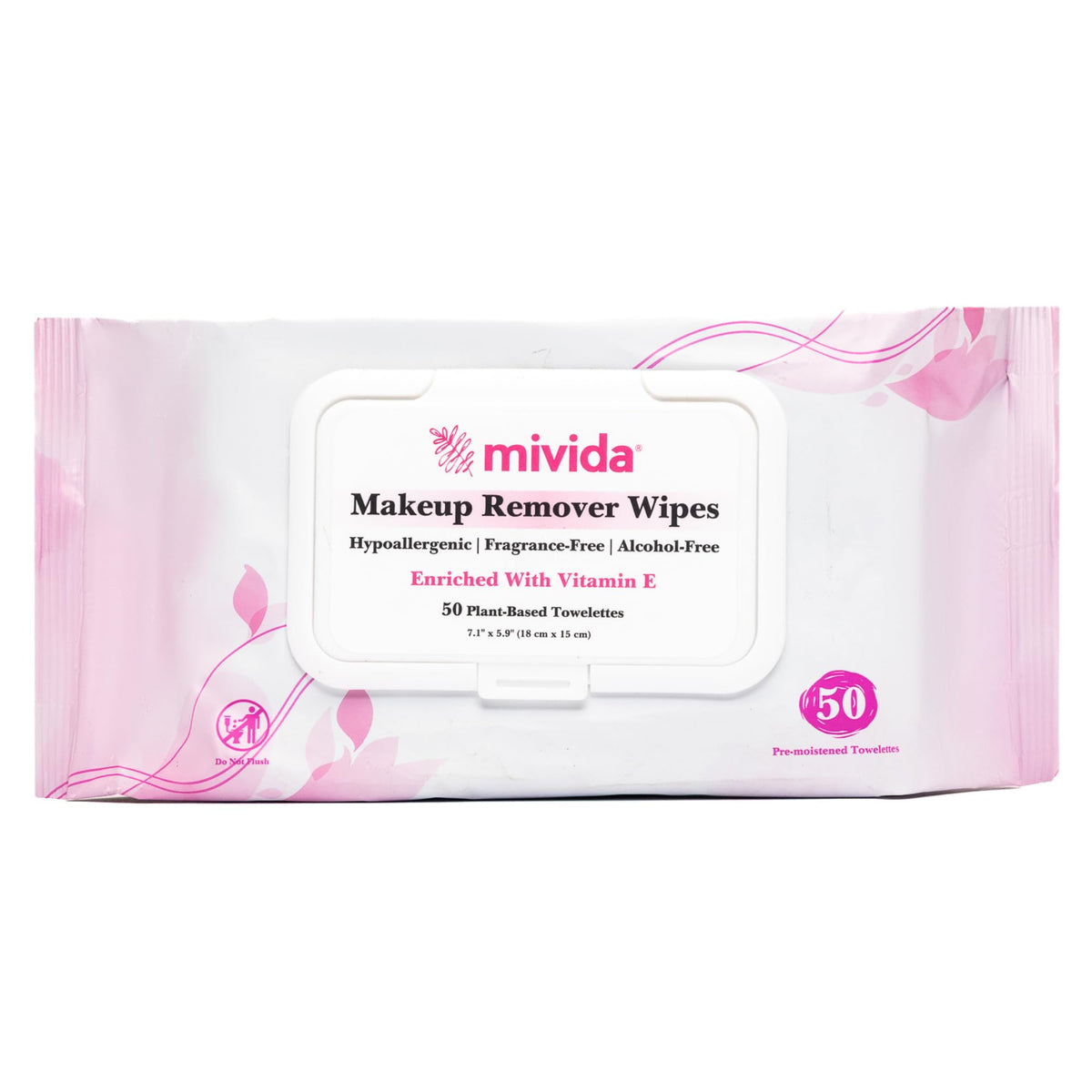 mivida Hypoallergenic Makeup Remover Wipes front view packaging