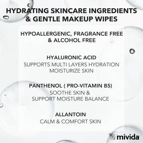 mivida makeup remover wipes close-up of a single wipe
