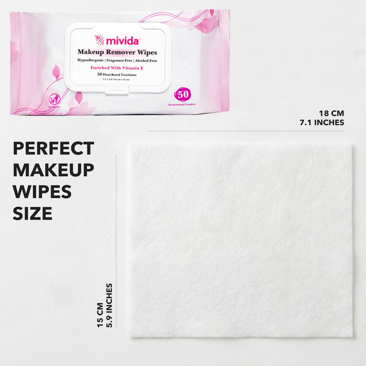 mivida Makeup Remover Wipes in a bathroom setting