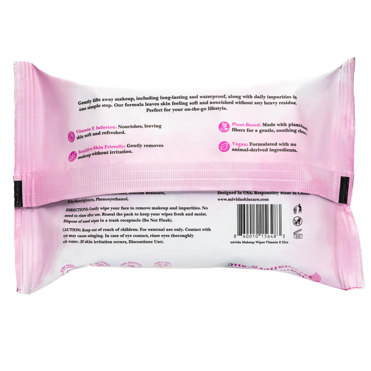 mivida Makeup Remover Wipes in use on a model