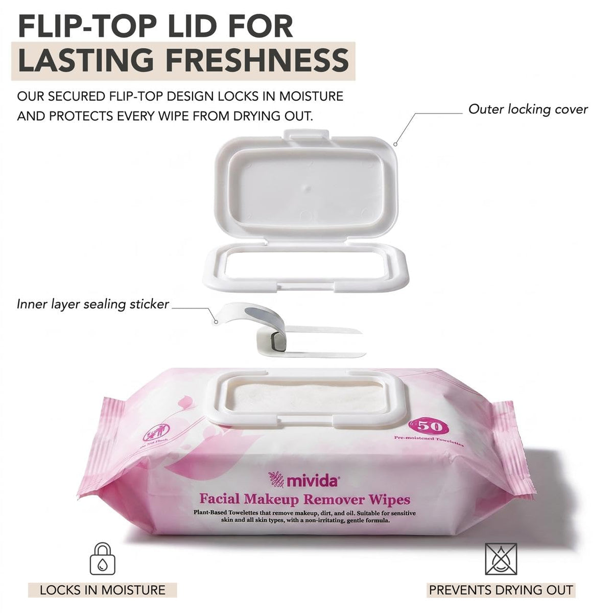 mivida makeup remover wipes with ingredients list