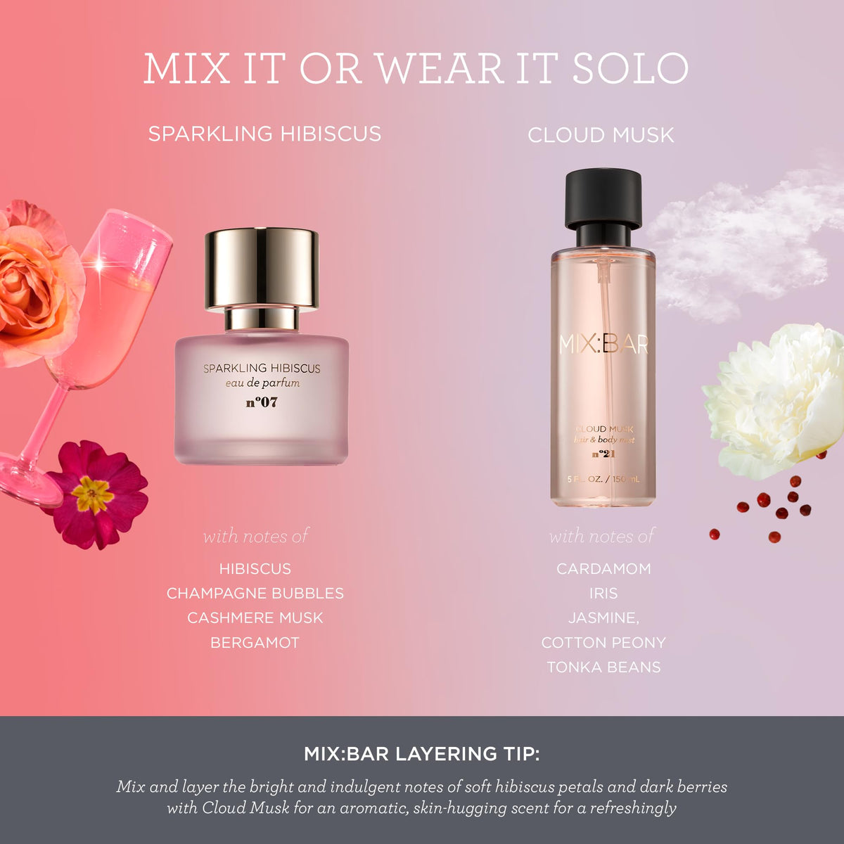 MIX:BAR Cloud Musk Hair & Body Mist 5oz in lifestyle setting