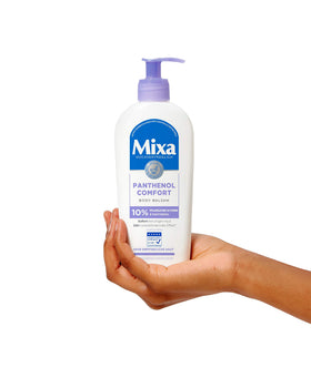 Mixa Panthenol Comfort Body Balm application on skin