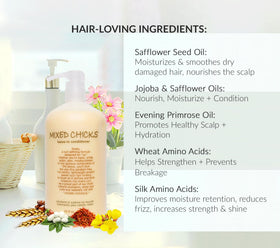 Mixed Chicks Curl Defining Leave-In Conditioner 33 fl. oz. in a bathroom setting