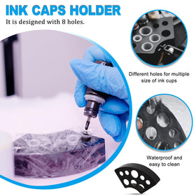 Mixed size tattoo ink caps in Emalla kit