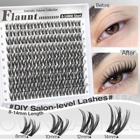 Mixed tray of Yawamica lash clusters with various lengths