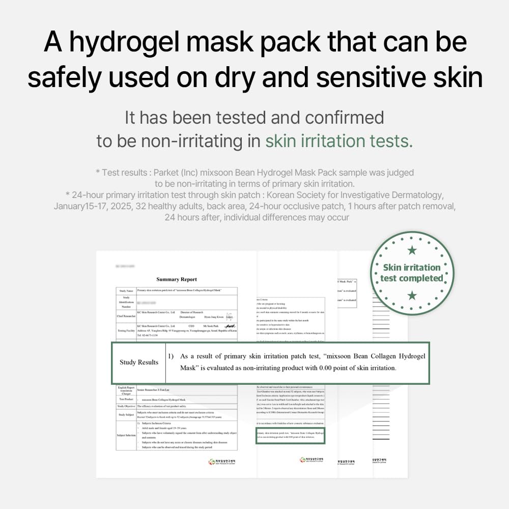 mixsoon Bean Collagen Hydrogel Mask texture on skin