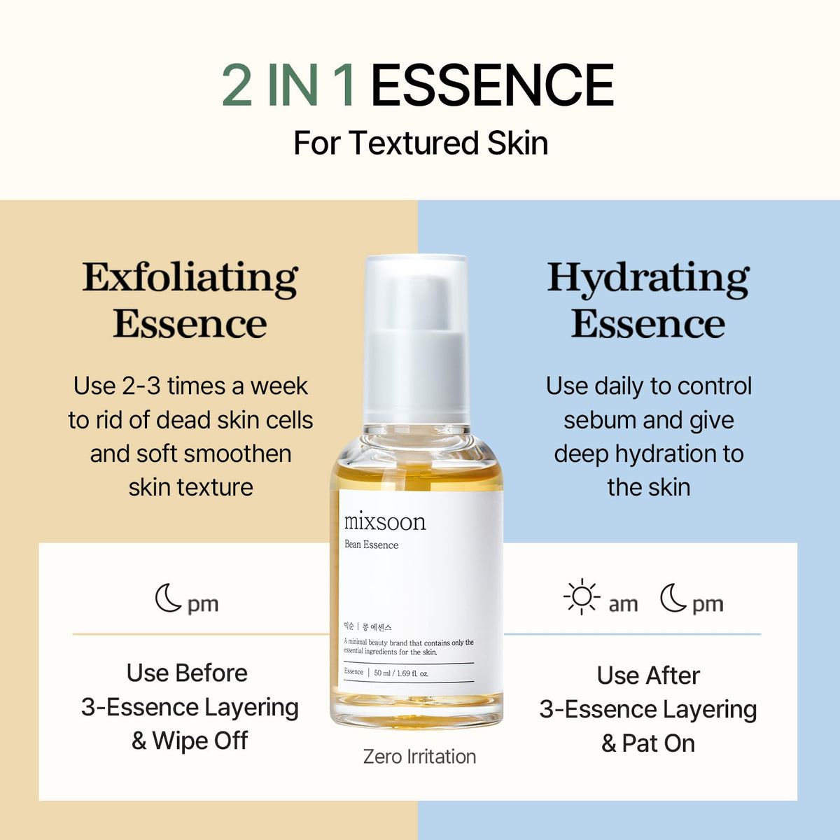 mixsoon Bean Essence Mini 20ml with travel accessories